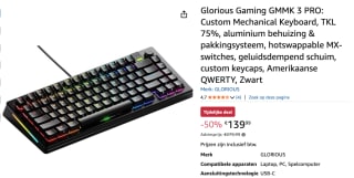 Glorious Gaming GMMK 3 PRO: Custom Mechanical Keyboard voor €139,99 bij Amazon