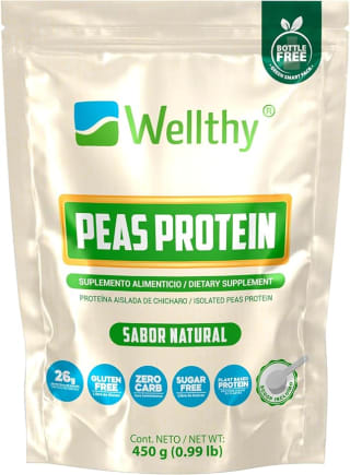 Wellthy Peas Protein 450g por $186 | Amazon