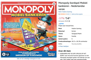 Hasbro Monopoly mobiel bankspel voor €14,95 bij Amazon