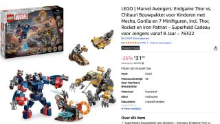 LEGO Marvel Avengers Endgame Thor vs. Chitauri voor €31,99 bij Amazon