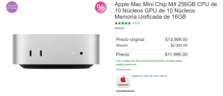 Apple Mac Mini M4 256GB por $11,999 | Oferta Costco