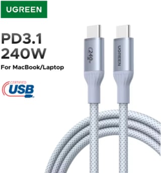 UGREEN cable USB-C 2 m (PD 3.1, 240W, USB‑IF) por $105 en AliExpress