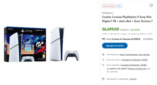 PS5 1TB Digital + Astro Bot + Gran Turismo 7 por $5,694 | Sam's Club (Santander MSI)
