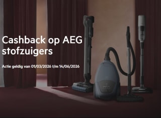 Tot €60 cashback op geselecteerde AEG stofzuigers