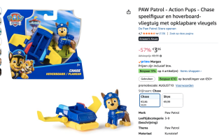 Spin Master Paw Patrol speelfiguur Chase voor €3,99 bij Amazon