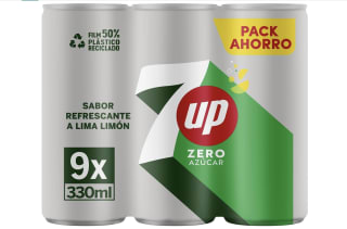 7 up refresco cero de lima y limon pack de 9 latas de 330 ml por 4,12€