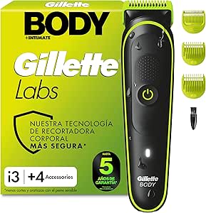 GilletteLabs i3 Body + Intimate Afeitadora Corporal Masculina con 3 Peines por 29.71€