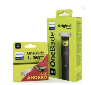 Philips Recortadora OneBlade con cuchilla original y recambio 360 por 30,59€