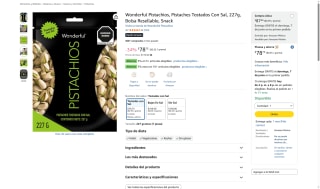 Pistaches Wonderful 227g por $79 | Oferta Amazon
