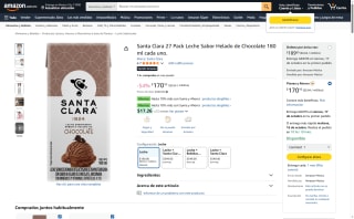 Pack Santa Clara Leche Chocolate 27x180ml por $170 | Oferta Amazon