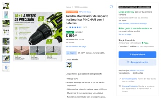 Taladro Atornillador de Impacto Inalámbrico PINCHAN por $199 | Mercado Libre