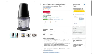 Mini Procesador de Alimentos Oster por $349 | Amazon