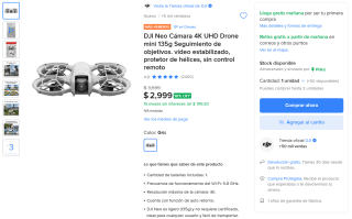 DJI Neo Dron Mini por $2,999 | Mercado Libre