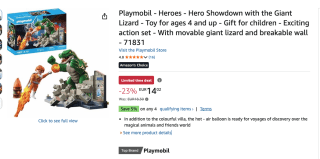 PLAYMOBIL Heroes Helden-Showdown met de reuzenas voor €27,33 bij Amazon