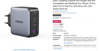 UGREEN Nexode 100W USB C-oplader voor €39,98 bij Amazon