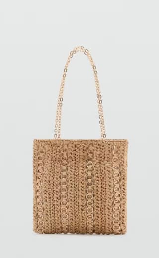 Bolso fibra natural anillas metálicas por 15.99€