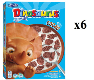 6 x Galletas de cereales a cucharadas con cacao y vitaminas Dinosaurus por 10.91€