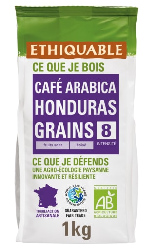 1kg de café en grains pur arabica Ethiquable Honduras Bio à 19,99€
