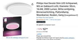 Philips Hue Devote Plafondlamp - White and Color voor €67,99 bij Amazon
