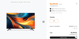 Pantalla Xiaomi TV A 55 2026 55" por $6,499