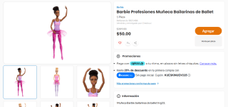 Barbie Profesiones Muñeca Bailarinas de Ballet por $50 | Chedraui