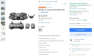 Dron DJI Neo 2 Combo por $7,319 | Mercado Libre (HSBC)