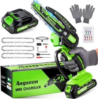Mini Motosierra Bateria, 850W 6 Pulgadas con 3 Cadenas y 1 Batería por 34.21€