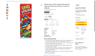 UNO Stacko por $192 | Amazon