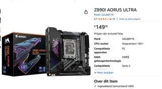 GIGABYTE Z890I AORUS ULTRA socket 1851 moederbord voor €149 bij Amazon