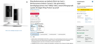 Ring Buitencamera voor €39,99