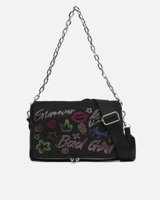 Bolso de hombro con asa bandolera extraíble y detalles brillantes ed. por 14€