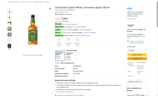 Whisky Jack Daniel's Apple 700ml por $339 | Amazon