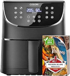 Cosori Freidora Aire 5,7L Interior Metálico, Air Fryer Diseño Antióxido por 79,97€