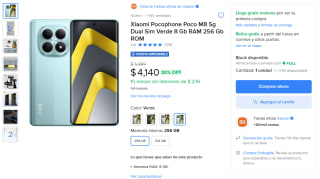 Xiaomi Poco M8 5G 256GB por $3,640 | Mercado Libre (Santander)