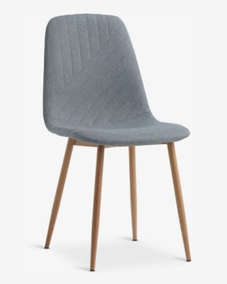 Silla de comedor JONSTRUP tela azul claro/color roble por 25€