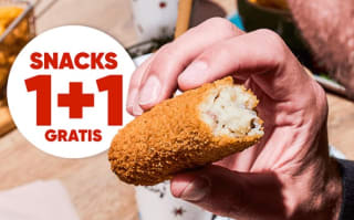 1+1 gratis op snacks bij Kwalitaria