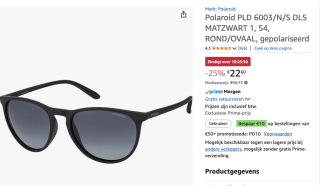 Polaroid gepolariseerde zonnebril voor €22,60 bij Amazon