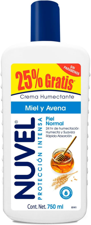 Nuvel Crema Corporal e Hidratante Facial con Miel y Avena por $26 | Amazon