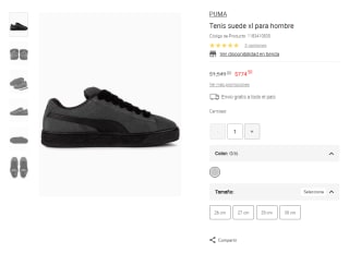 Tenis Puma Suede XL Gris por $775 | Oferta Liverpool