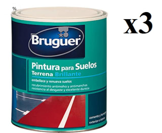 3 x Bruguer Terren Pintura para Suelo Poroso Verde 750 ml Interior y Exterior a 29.9€