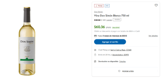 Vino Don Simón 750ml por $55 | Sam's Club