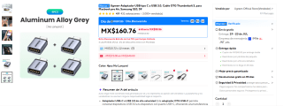 Adaptador USB C a USB 3.0 por $97 | AliExpress