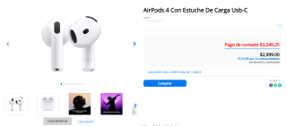 AirPods 4 con Estuche de Carga USB-C por $2,249 | iShop Mixup