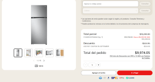 Refrigerador LG Top Freezer 14 pies³ Inverter por $8,609 | SPEI