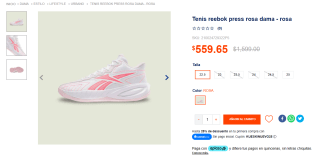 Tenis Reebok Press Rosa para Mujer por $560 | MisterTennis