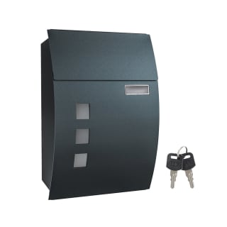 SONGMICS Buzón de Pared con Ventanas de Visualización Gris Antracita por 22.99€