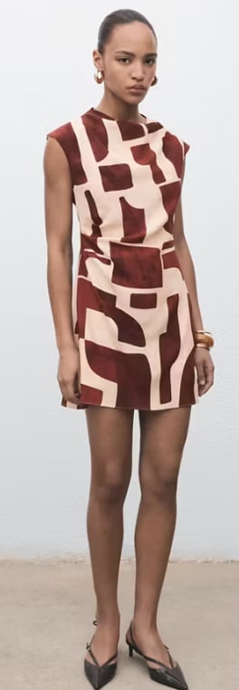 Vestido estampado cuello drapeado por 9.99€