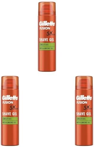 Gillette Fusion5 Ultra Sensitive Shaving Gel for Men, 200 ml, Pack of 3 (£4.84 - £4.3