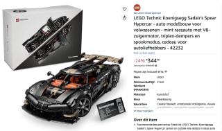 LEGO Technic Koenigsegg Sadair's Spear Hypercar (42232) voor €344 bij Amazon