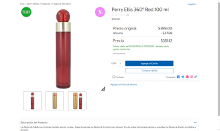 Perry Ellis 360° Red 100ml por $351 | Oferta Costco